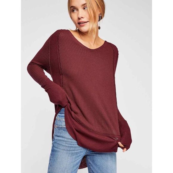 Free People Tops - Free People | We The Free Catalina Thermal Top in Plum